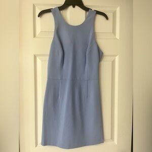French Connection Whisper Light Strap Back Elegant Blue Sleeveless Dress